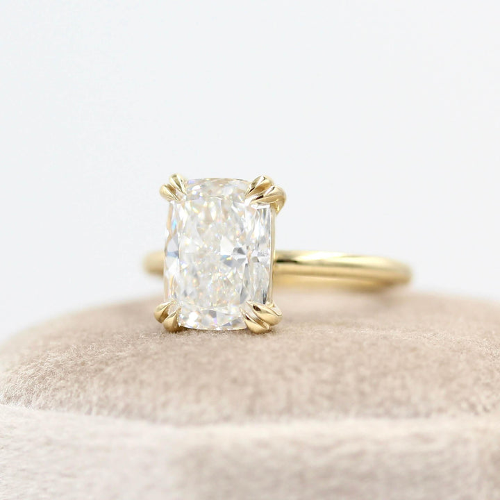 Engagement Ring Lab-Grown Diamond / 14k Yellow Gold / 3.51ct The Serena Ring (Elongated Cushion) in Yellow Gold with 3.51ct Lab-Grown Diamond