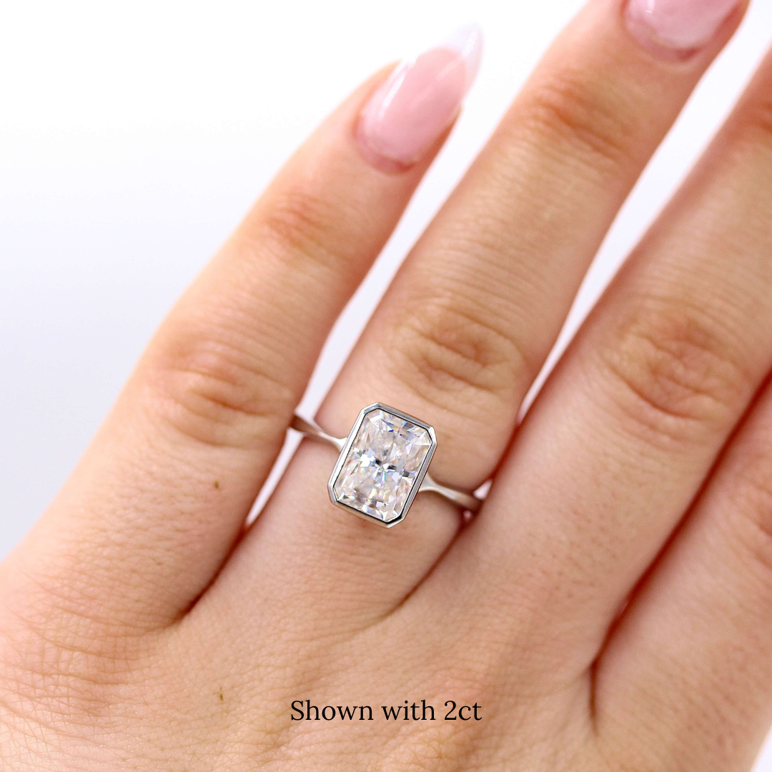 Platinum Radiant Cut Diamond Engagement Ring - P2253
