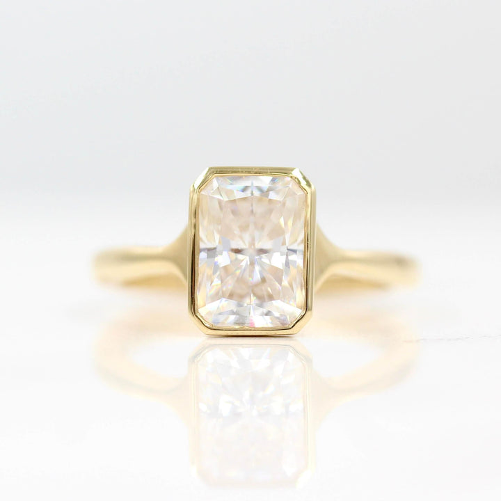 Engagement Ring 14k Yellow Gold The Stevie Ring (Radiant) in Yellow Gold with 2.25ct Moissanite