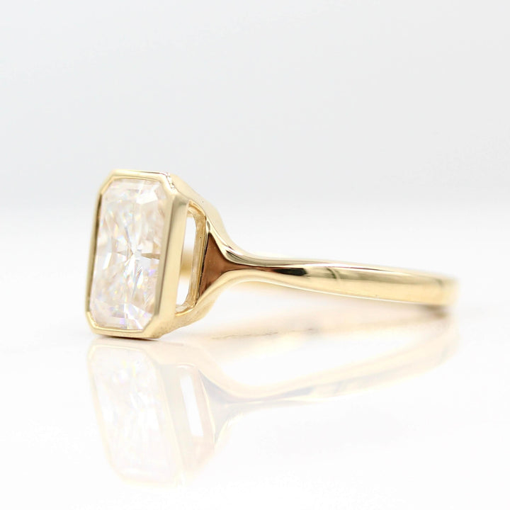 Engagement Ring 14k Yellow Gold The Stevie Ring (Radiant) in Yellow Gold with 2.25ct Moissanite