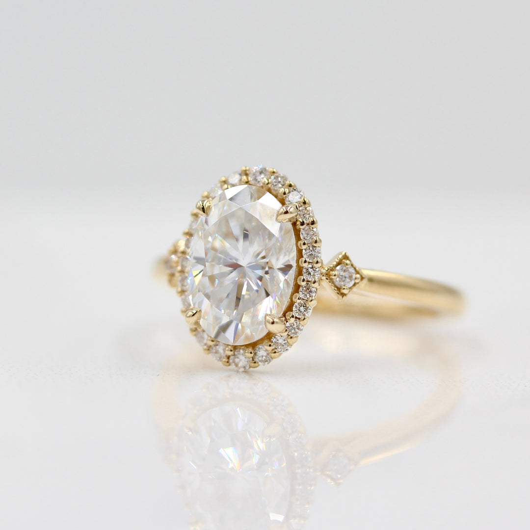 Oval Diamond or Moissanite Halo Ring | Taylor Custom Rings