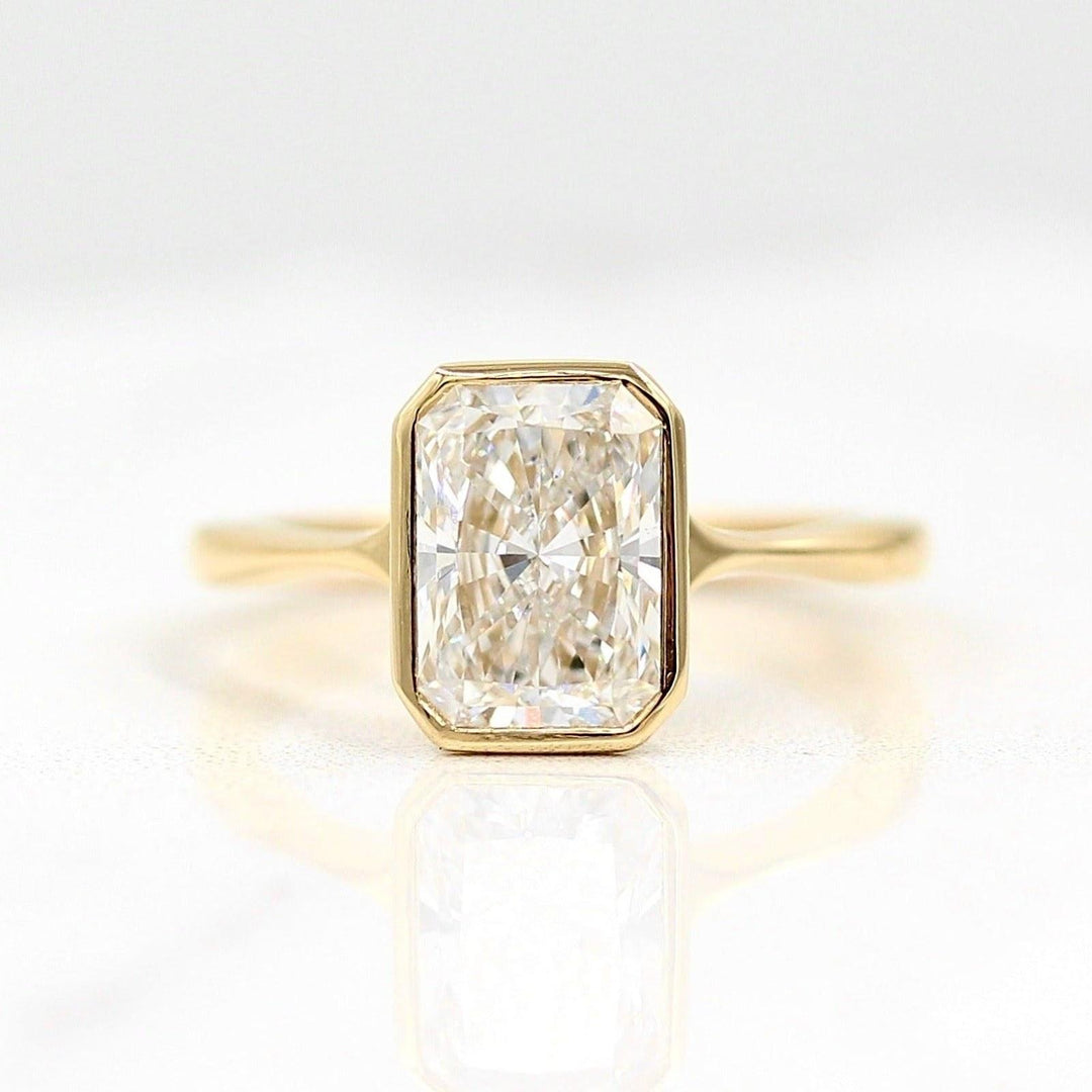 radiant bezel old money engagement ring