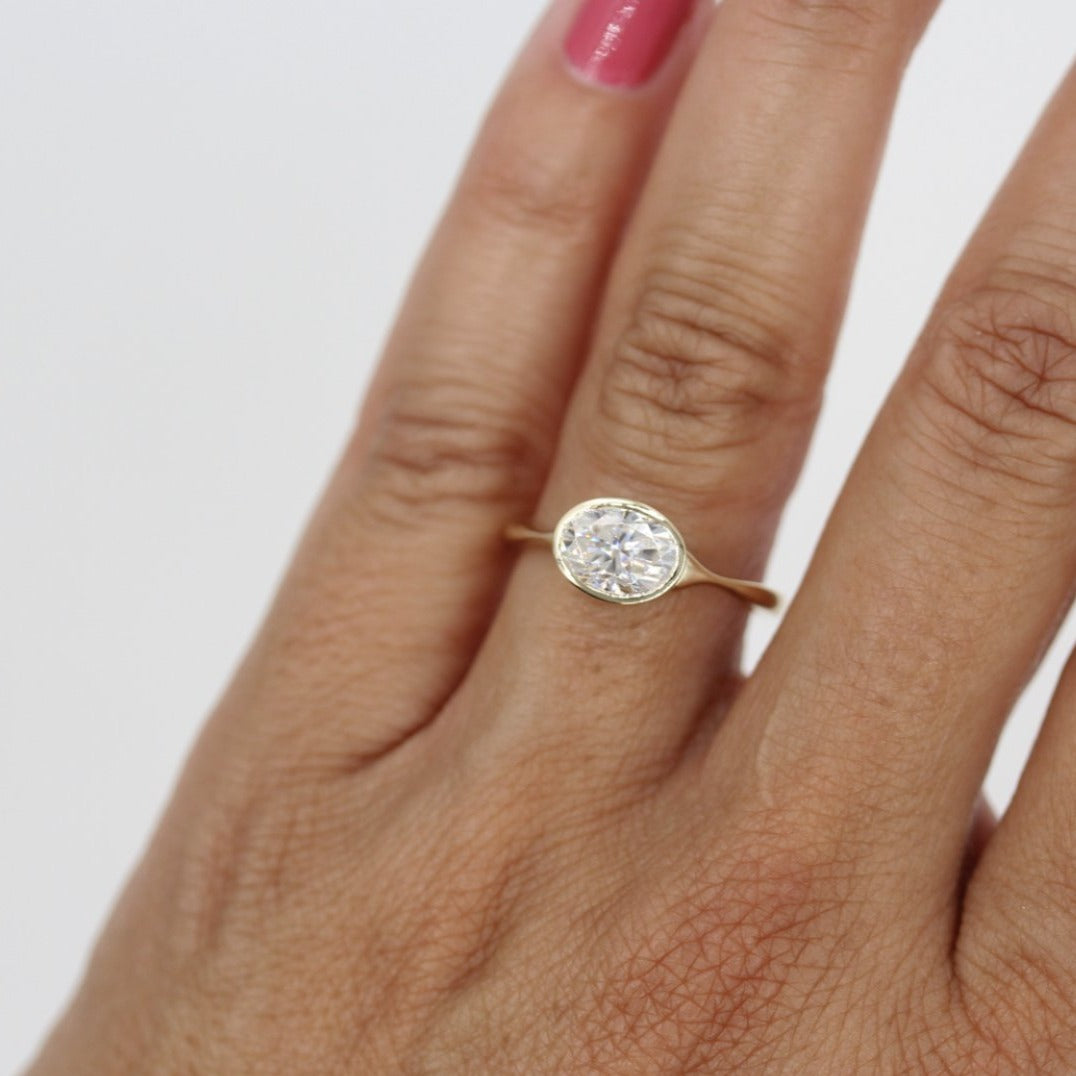 Laurel - 14K White Gold Horizontal Oval Diamond Engagement Ring - Hanson  Fine JewelryHanson Fine Jewelry