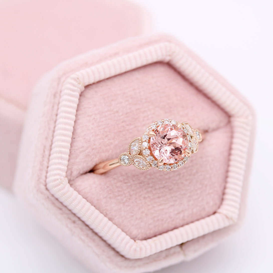 Custom pink deals sapphire engagement rings